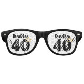 Lunettes De Fête Retro Bonjour 40 Anniversaire Couronne (Devant)
