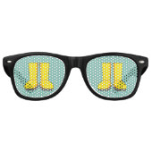 Lunettes De Fête Retro Botte de pluie en caoutchouc jaune (Devant)