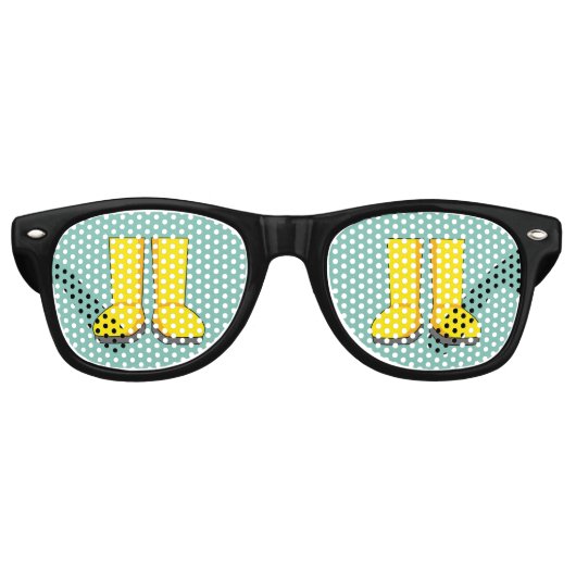 Lunettes De Fête Retro Botte de pluie en caoutchouc jaune (Devant)