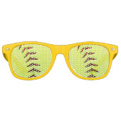 Lunettes De Fête Retro Boule de softball jaune (Devant)