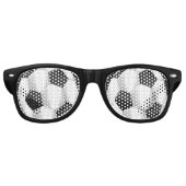 Lunettes De Fête Retro Boules de soccer noir et blanc (Devant)