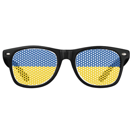 Lunettes De Fête Retro Bouton du drapeau de l'Ukraine (Devant)