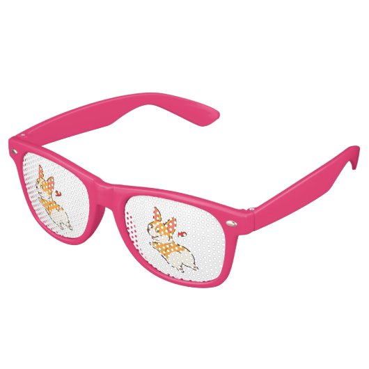 Lunettes De Fête Retro Boutons Corgi (Angulaire)
