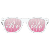 Lunettes De Fête Retro Bride rose en Mariage de script (Devant)