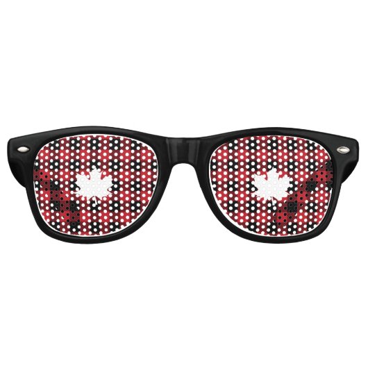 Lunettes De Fête Retro Buffalo Plaid : feuille (Devant)