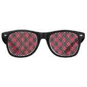 Lunettes De Fête Retro Buffle rouge et noir, Motif Plaid (Devant)