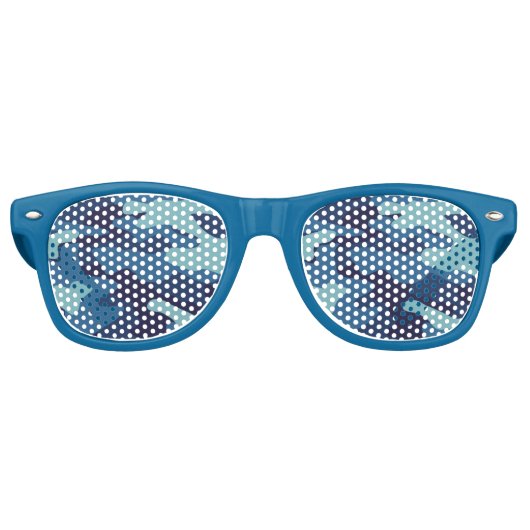 Lunettes De Fête Retro Camouflage bleu (Devant)