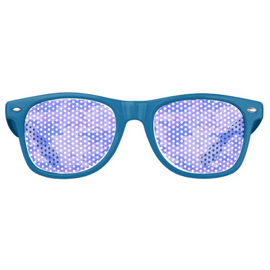 Lunettes De Fête Retro Camouflage Pastel Blue Motif Abstrait (Devant)