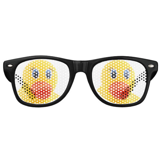 Lunettes De Fête Retro Canards jaunes en caoutchouc (Devant)