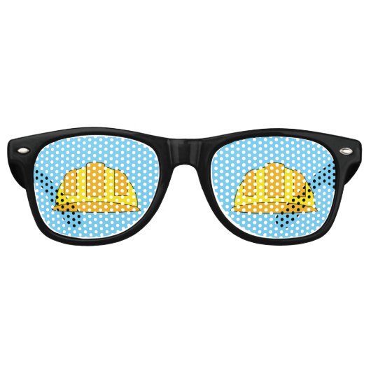 Lunettes De Fête Retro Caricature de Casquette dur jaune (Devant)