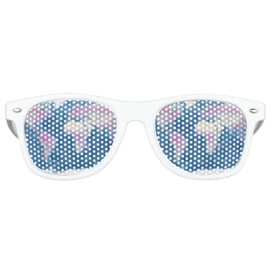 Lunettes De Fête Retro Carte du monde (Devant)