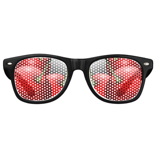 Lunettes De Fête Retro Cerises avec gouttes de ragoût (Devant)