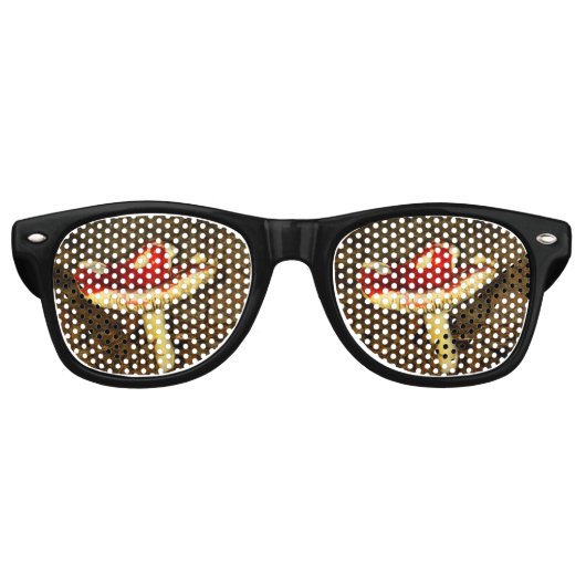 Lunettes De Fête Retro Champignons rouges (Devant)