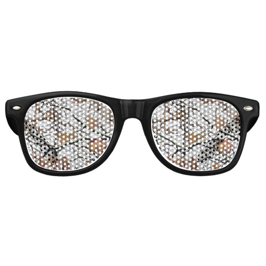Lunettes De Fête Retro Chasse Camouflage Motif de neige 2 (Devant)
