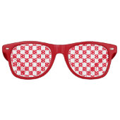 Lunettes De Fête Retro Chèques croates blancs rouges modernes (Devant)