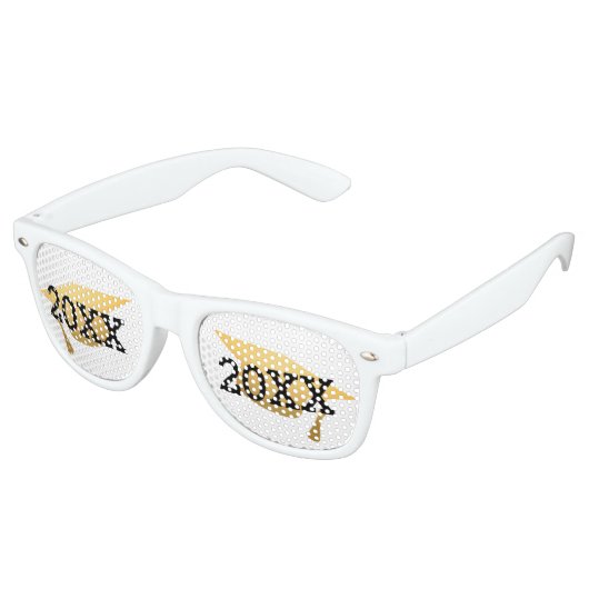 Lunettes De Fête Retro Chic Gold Trendy Graduation Party Classe de 20XX (Angulaire)