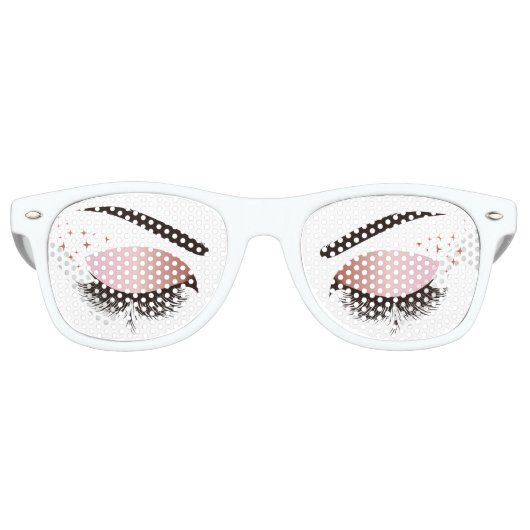 Lunettes De Fête Retro Cils Postiches Chic Cool (Devant)