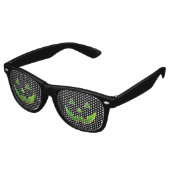 Lunettes De Fête Retro Citrouille Jack-o'-lantern noir néon vert Hallowee (Angulaire)