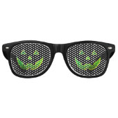 Lunettes De Fête Retro Citrouille Jack-o'-lantern noir néon vert Hallowee (Devant)