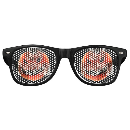 Lunettes De Fête Retro Citrouille Scare-Wht (Devant)