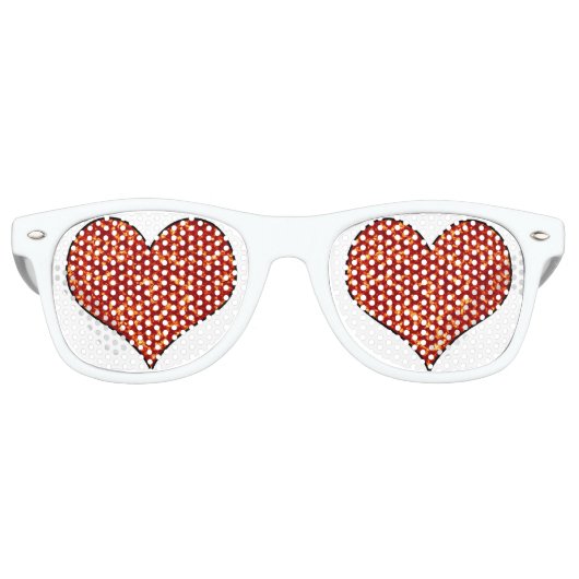 Lunettes De Fête Retro Coeur en feu (Devant)