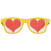 Lunettes De Fête Retro Coeurs, dans l'amour (Devant)