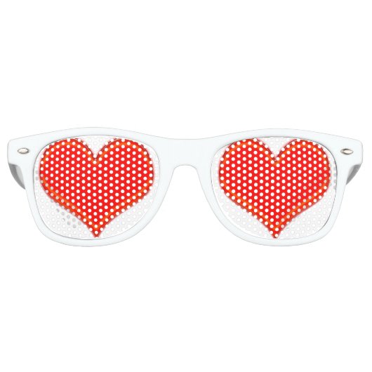 Lunettes De Fête Retro Coeurs, dans l'amour (Devant)