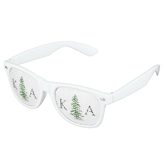 Lunettes De Fête Retro Collection de Mariages de la forêt de pins d'aquar (Angulaire)