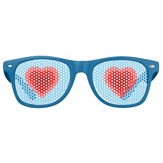 Lunettes De Fête Retro Conception cardiaque en couche (Devant)