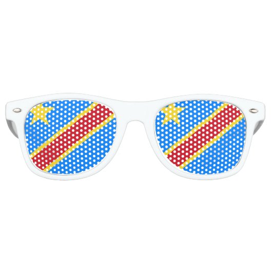 Lunettes De Fête Retro Congo - Drapeau République démocratique du Congo (Devant)