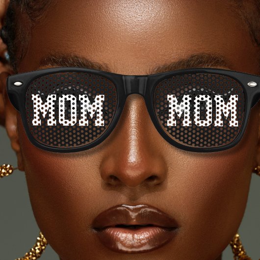 Lunettes De Fête Retro Cool Black Maman Maman Fête des mères