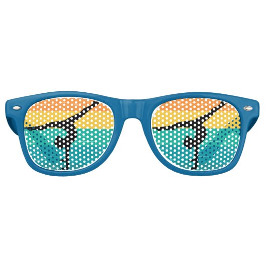 Lunettes De Fête Retro Cool Custom Femme Gymnastique Coucher du soleil (Devant)