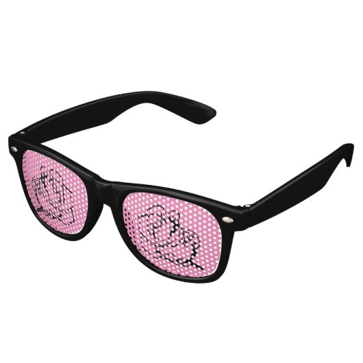 Lunettes De Fête Retro Couleur rose (Angulaire)