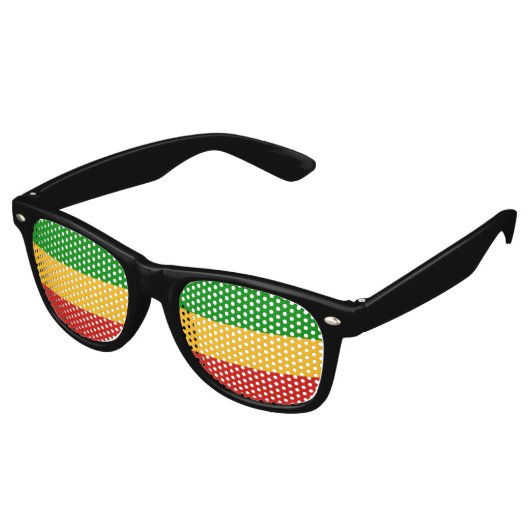 Lunettes De Fête Retro COULEURS RASTAFARI + vos idées (Angulaire)