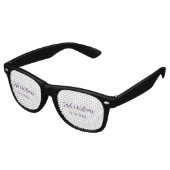 Lunettes De Fête Retro couple de mariages. Nom date violet simple mo mini (Angulaire)