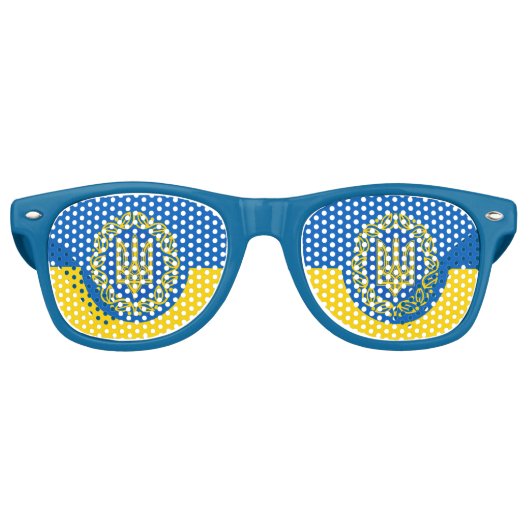 Lunettes De Fête Retro Coussins du Parti & Ukraine / Drapeau ukrainien (Devant)