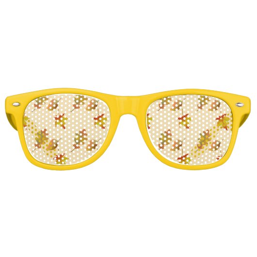 Lunettes De Fête Retro Cozy autumn maple leaves oak leaves (Devant)