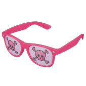 Lunettes De Fête Retro Crâne rose Goth Girl Cute Emo (Angulaire)