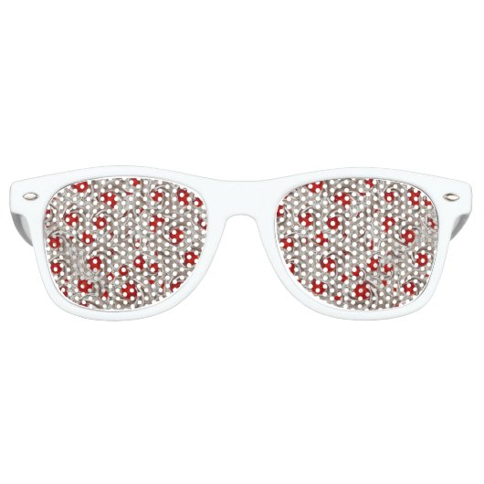 Lunettes De Fête Retro Crème avec Cerises Motif Random Motif (Devant)