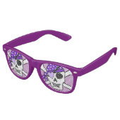 Lunettes De Fête Retro Crossbones de pirates violets (Angulaire)
