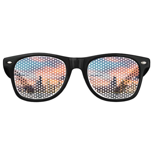 Lunettes De Fête Retro Deep Sunset Chicago (Devant)