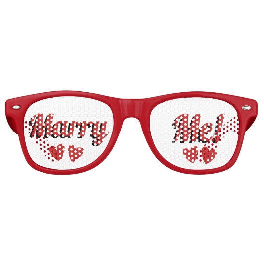 Lunettes De Fête Retro Demande en mariage (Devant)