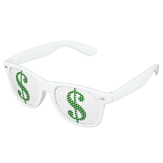 Lunettes De Fête Retro Des panneaux de dollars verts dans vos yeux (Angulaire)