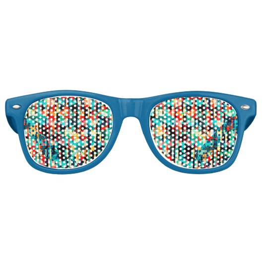 Lunettes De Fête Retro Design abstrait coloré (Devant)