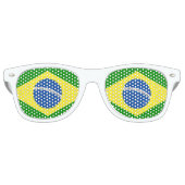 Lunettes De Fête Retro Design de Brazil Flag (Devant)