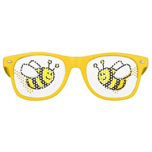 Lunettes De Fête Retro Dessin sur les abeilles (Devant)