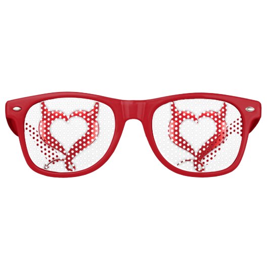 Lunettes De Fête Retro Devil Heart Adult Party Shades (Devant)