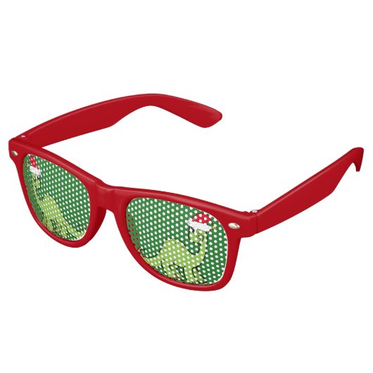 Lunettes De Fête Retro Dinosaure de Noël mignon (Angulaire)