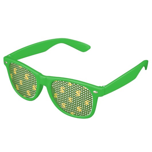 Lunettes De Fête Retro Dollar sign pattern Adult Party Shades (Angulaire)