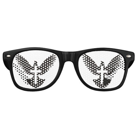 Lunettes De Fête Retro Dove avec croix (Devant)